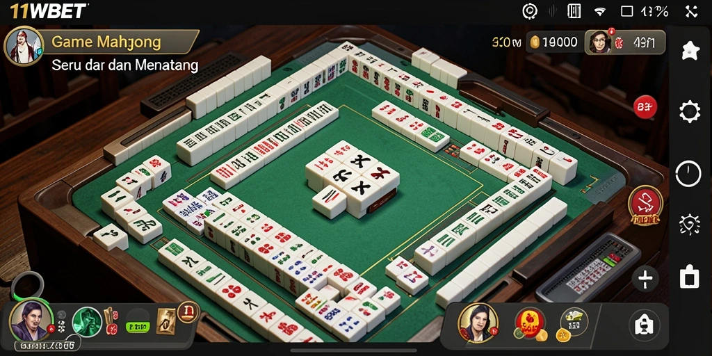 Screenshot menampilkan gameplay Mahjong yang mendebarkan.