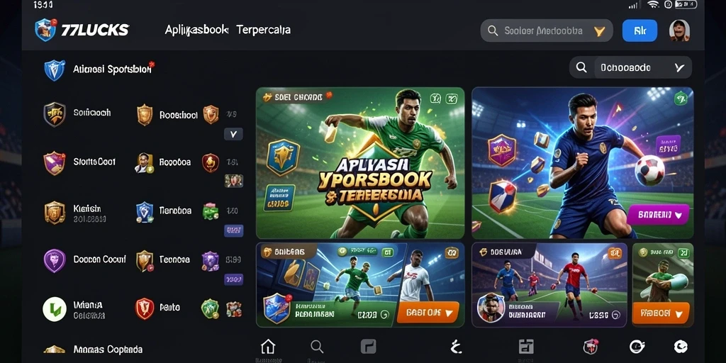 Tampilan gameplay taruhan olahraga di aplikasi 77LUCKS.