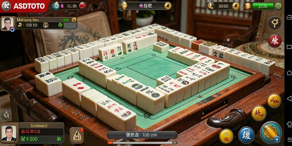 Tangkapan layar utama ASDTOTO menampilkan serunya gameplay Mahjong.