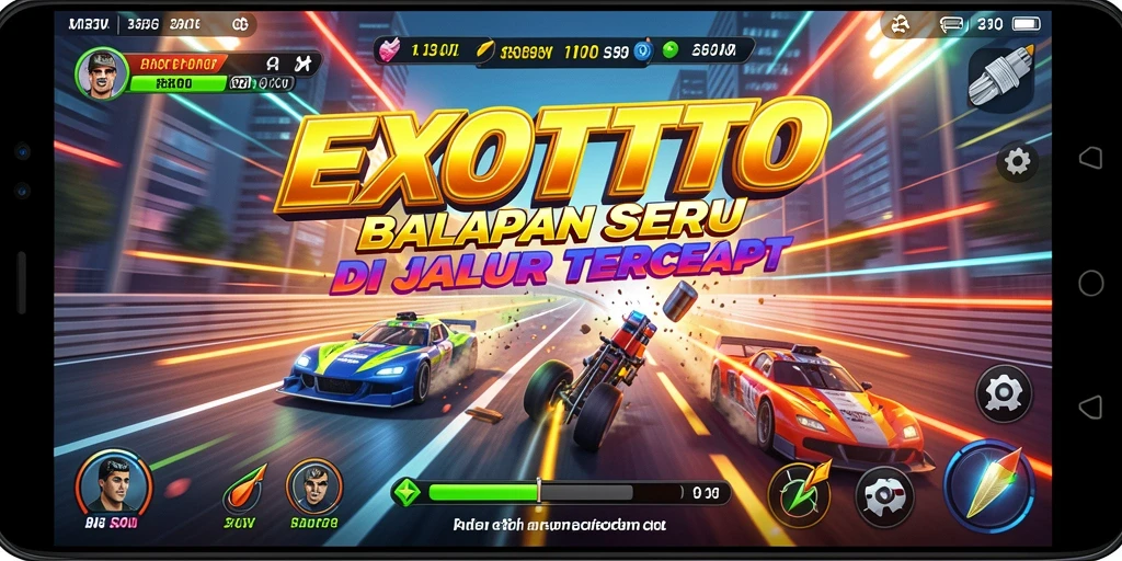 Gameplay balapan yang mendebarkan di EXOTOTO