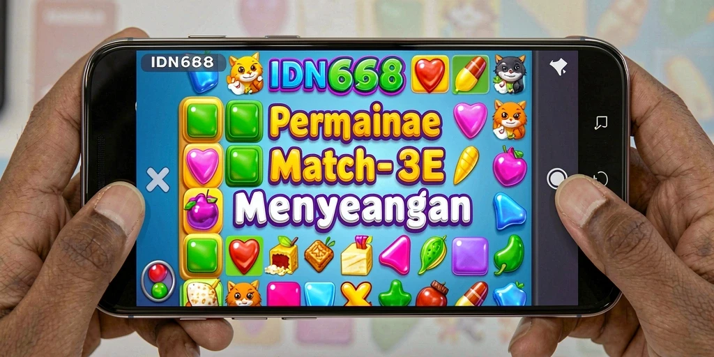 Tampilan gameplay seru dari game Match-3 IDN668.