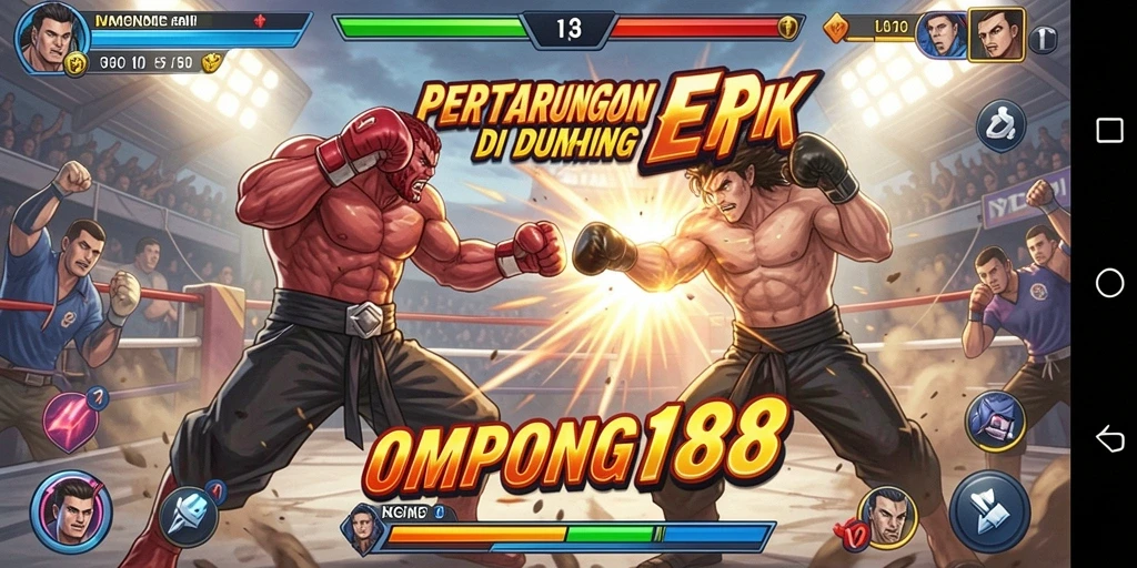 Screenshot OMPONG188 menampilkan aksi pertarungan yang seru dan mendebarkan.