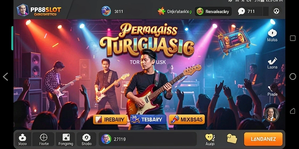 Tampilan gameplay PP88SLOT dengan elemen musik yang menarik.