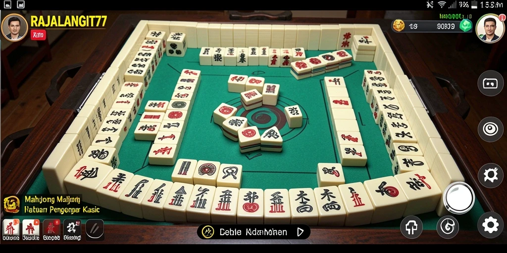 Screenshot gameplay menarik dari RAJALANGIT77 yang menunjukkan aksi Mahjong.