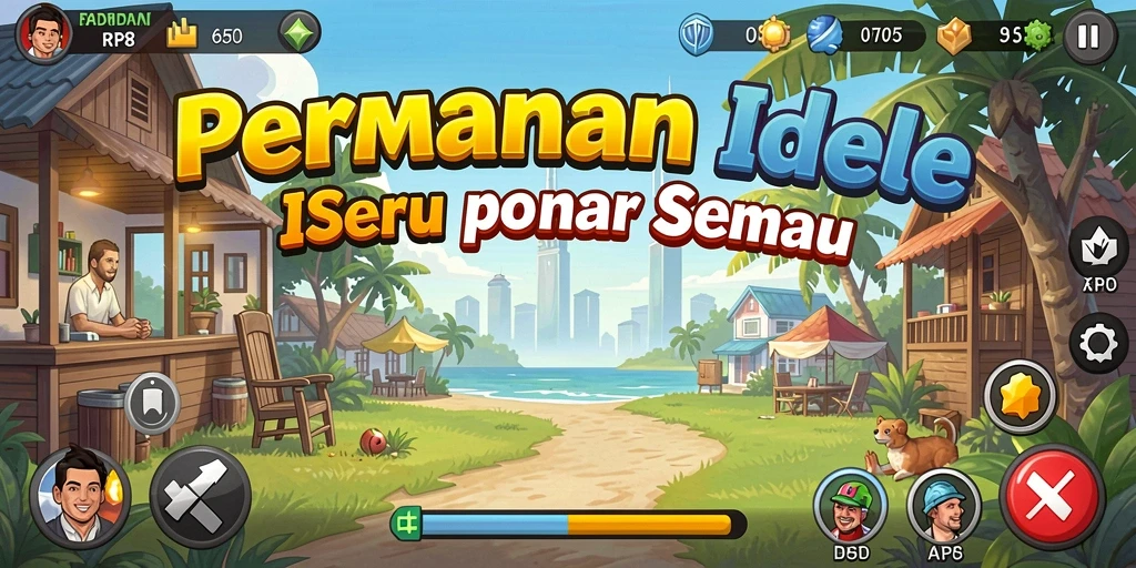 Screenshot utama RP8 menunjukkan gameplay santai dan menarik.